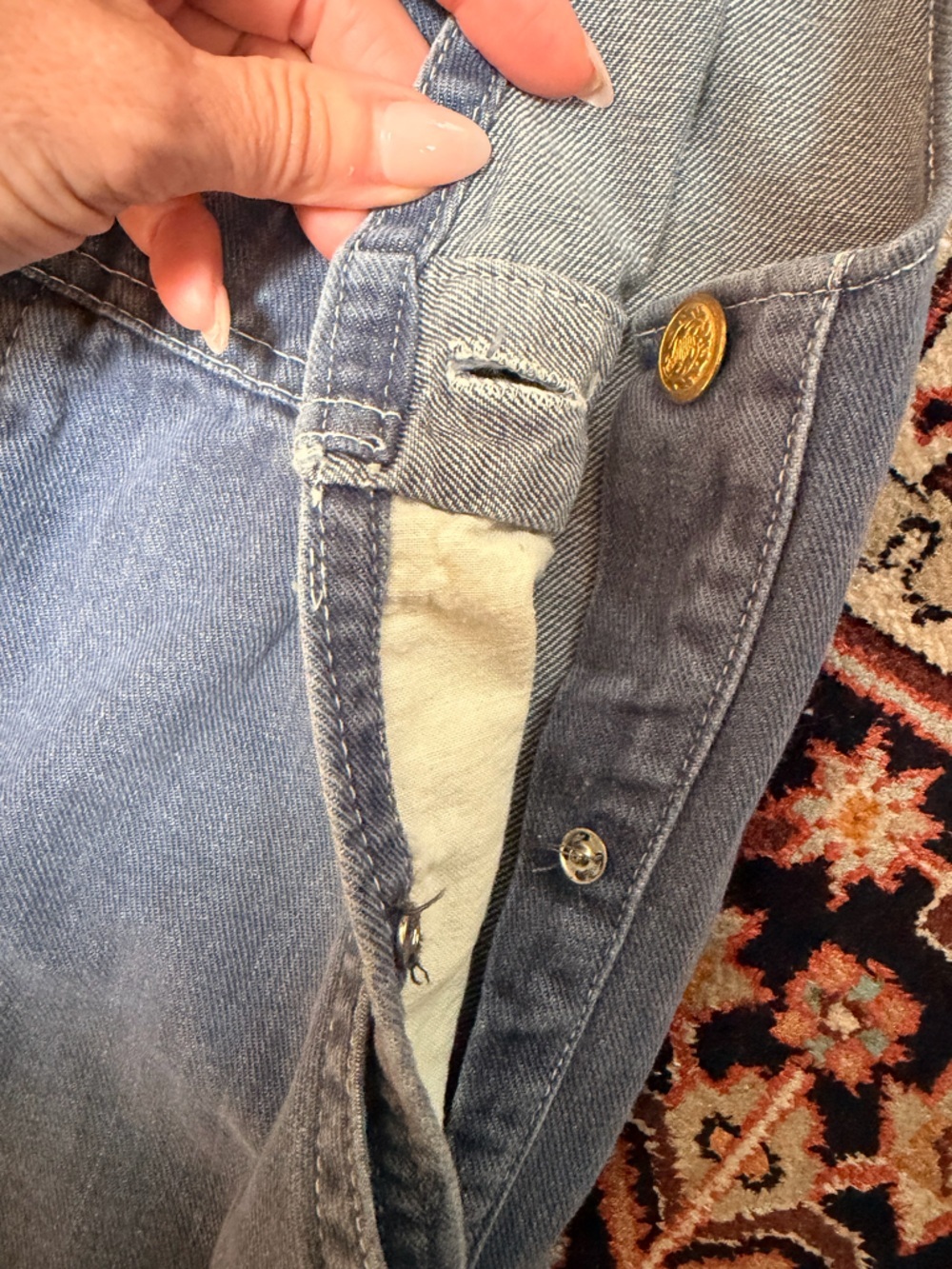 Vintage 1970's Patchwork Denim Overalls Small - Picture 9 of 11